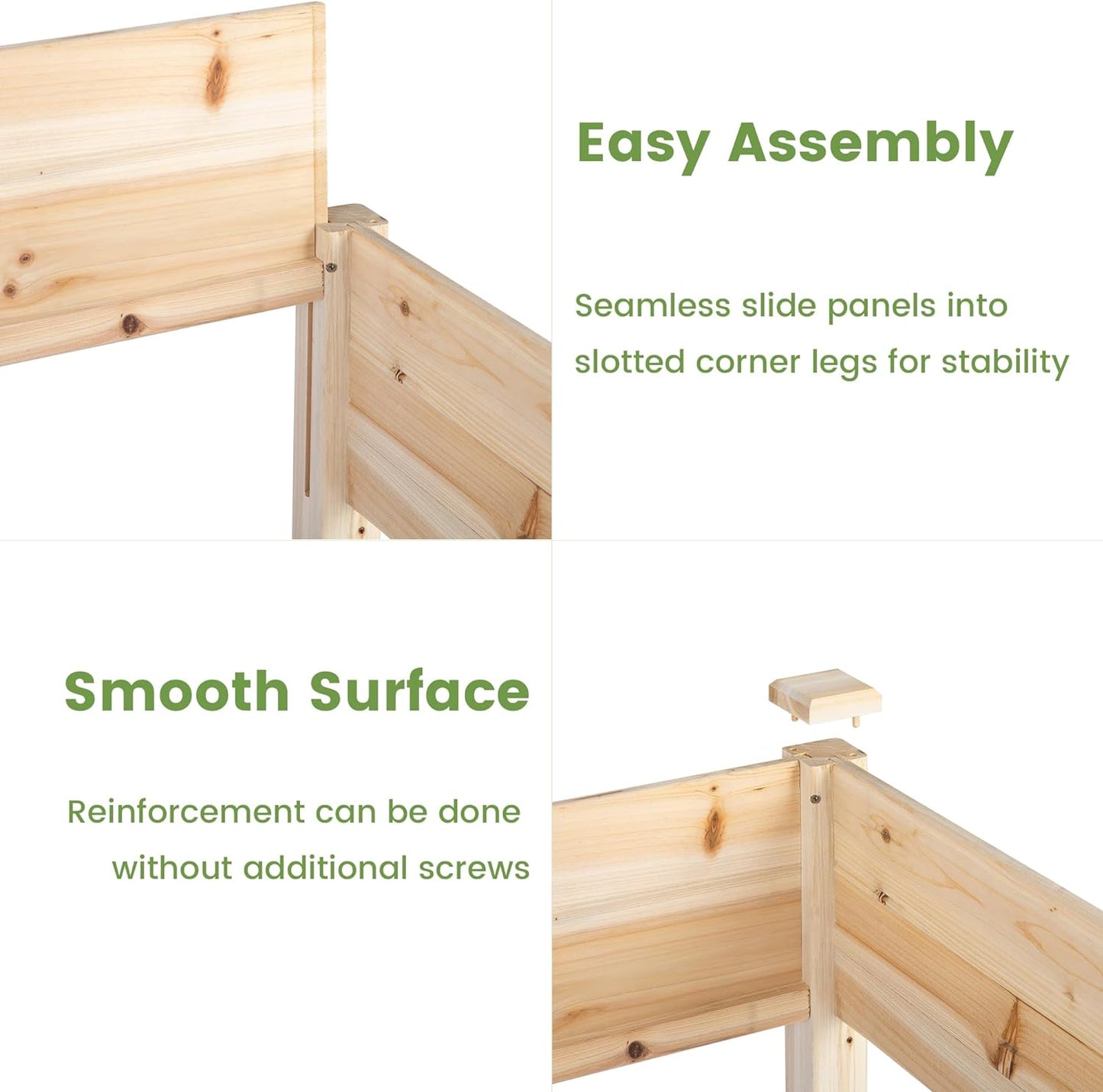 Caixas de plantio elevadas para áreas externas Breltam com pernas para jardinagem