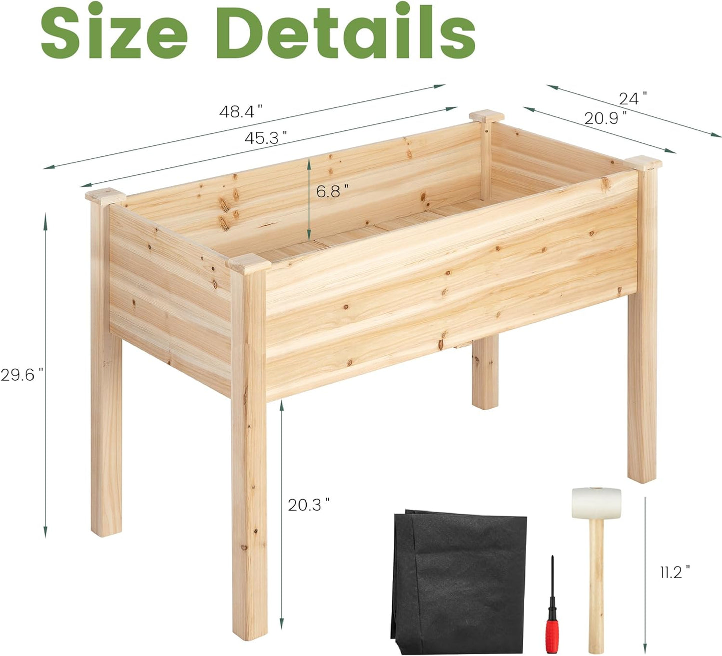 Caixas de plantio elevadas para áreas externas Breltam com pernas para jardinagem