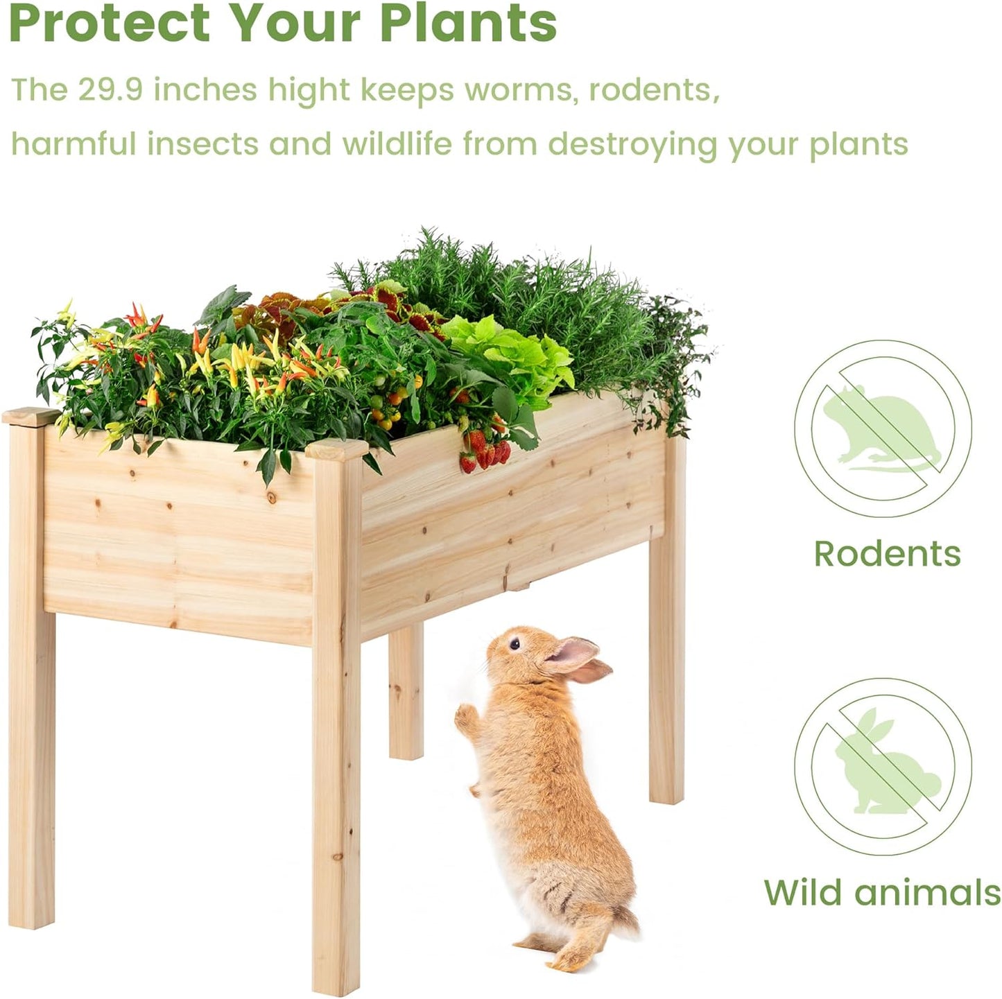 Caixas de plantio elevadas para áreas externas Breltam com pernas para jardinagem