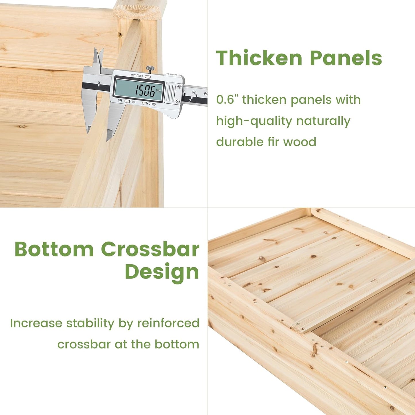 Breltam Outdoor Standing Raised Planter Boxes on Legs for Gardening