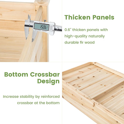 Breltam Outdoor Standing Raised Planter Boxes on Legs for Gardening