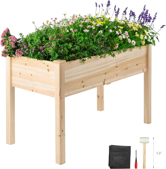 Breltam Outdoor Standing Raised Planter Boxes on Legs for Gardening